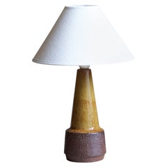 Michael Andersen, Table Lamp, Brown Glazed Stoneware, Bornholm, Denmark, 1960s