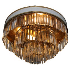 Vintage Brass Crystal Ceiling Lamp Set of 2 XXl LA Reideinger