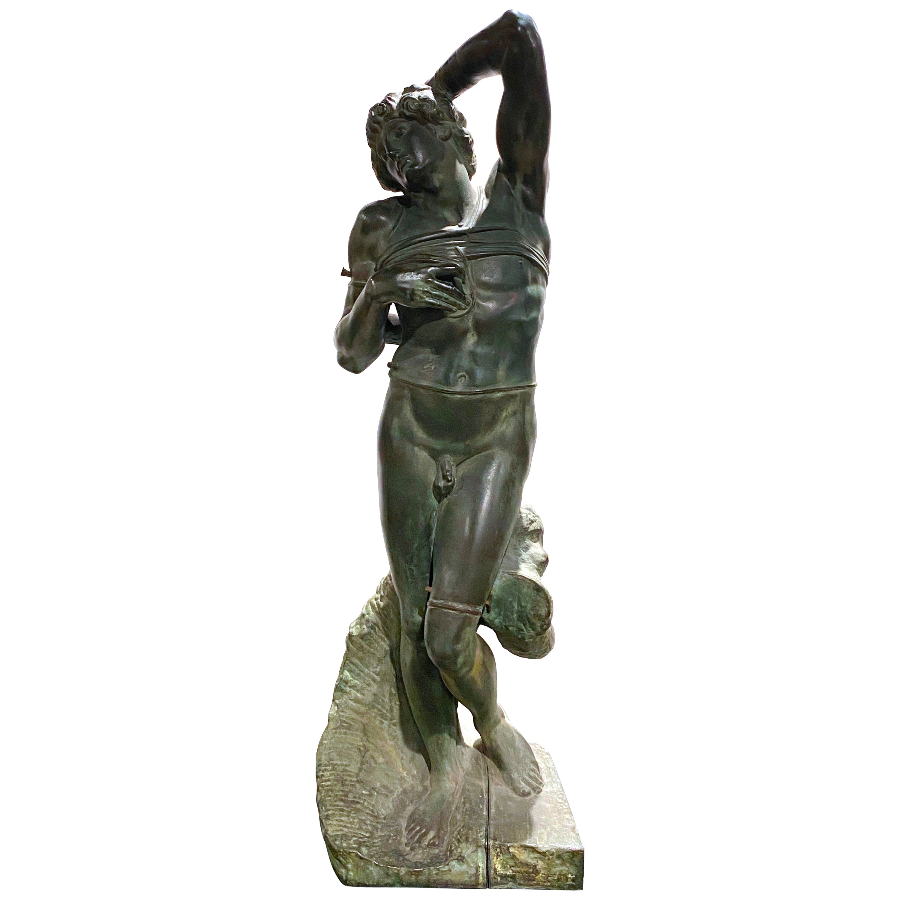 Barbedienne 'Dying Slave' After Michelangelo Grand Tour Cast Bronze Sculpture