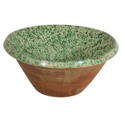 19th Century Italian Glazed Terracotta Dairy Bowl