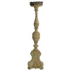 Late 18th Century French Neoclassical Carved Oak Candleholder