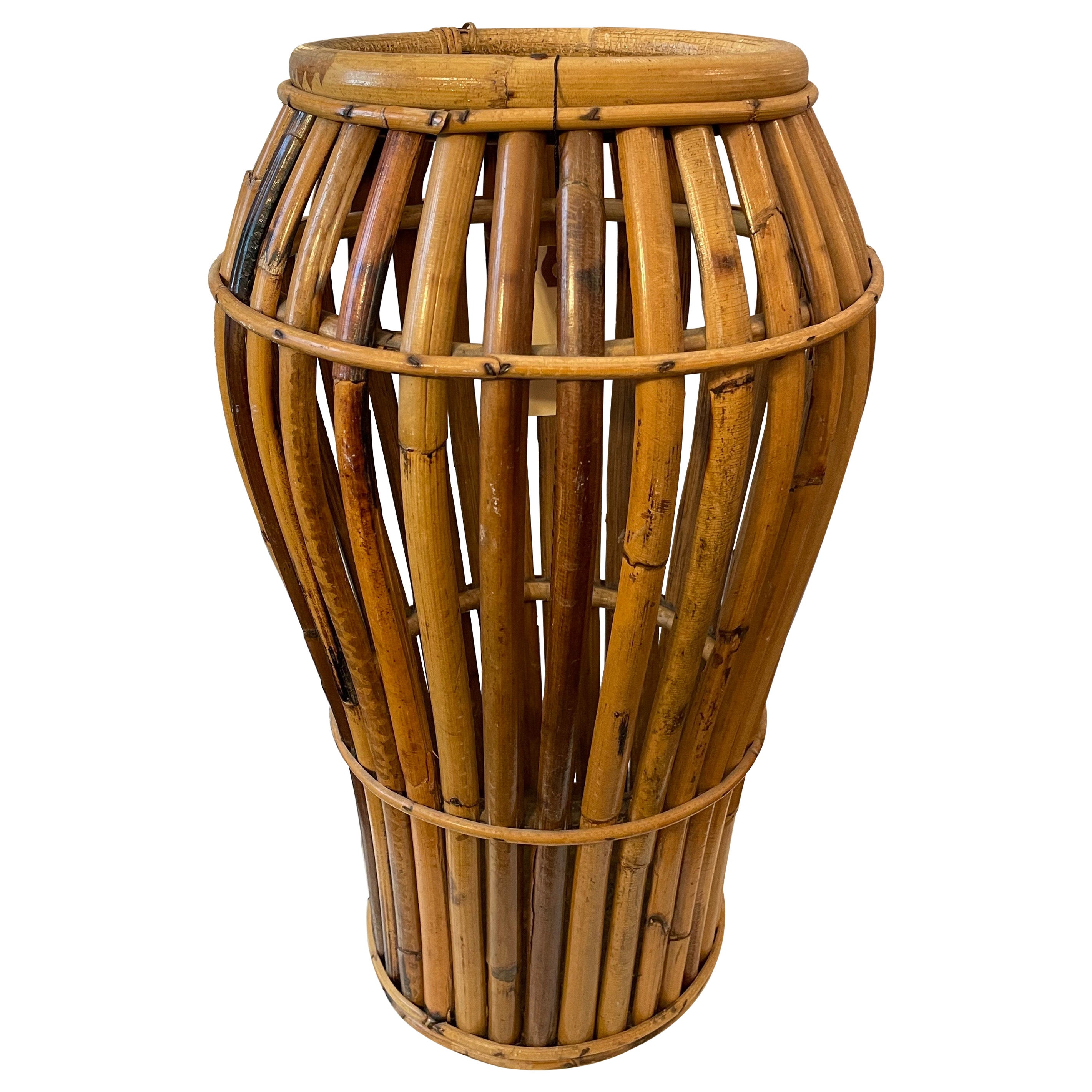 Spanish Ceramic Bamboo Design Umbrella Stand at 1stDibs
