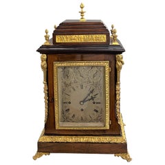 Camerer, Cuss, & Co London English Ormolu Rosewood Musical Bracket Clock