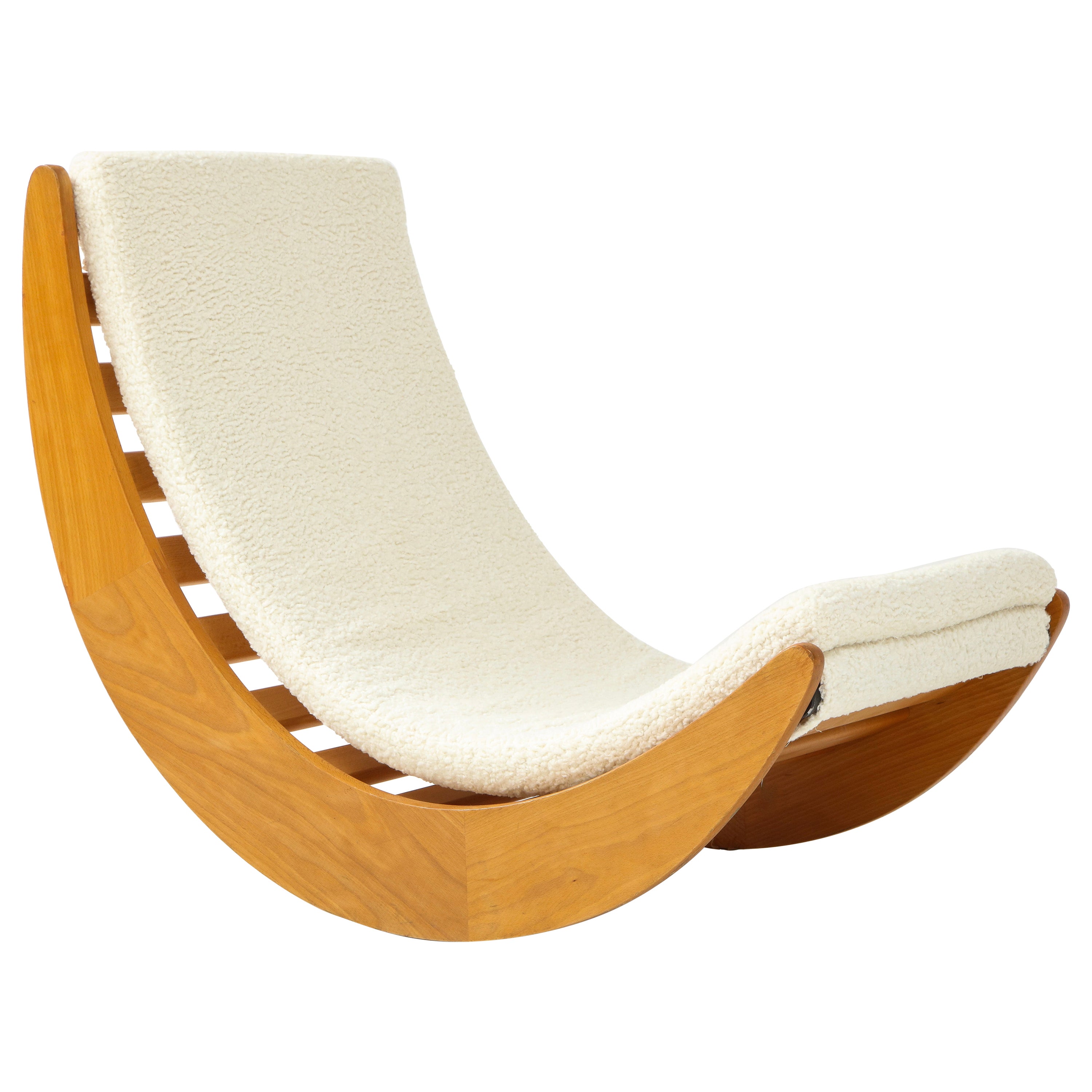 Danish Blond Wood "Relaxer" Rocking Chair by Vernor Panton for Rosenthal, 1970s