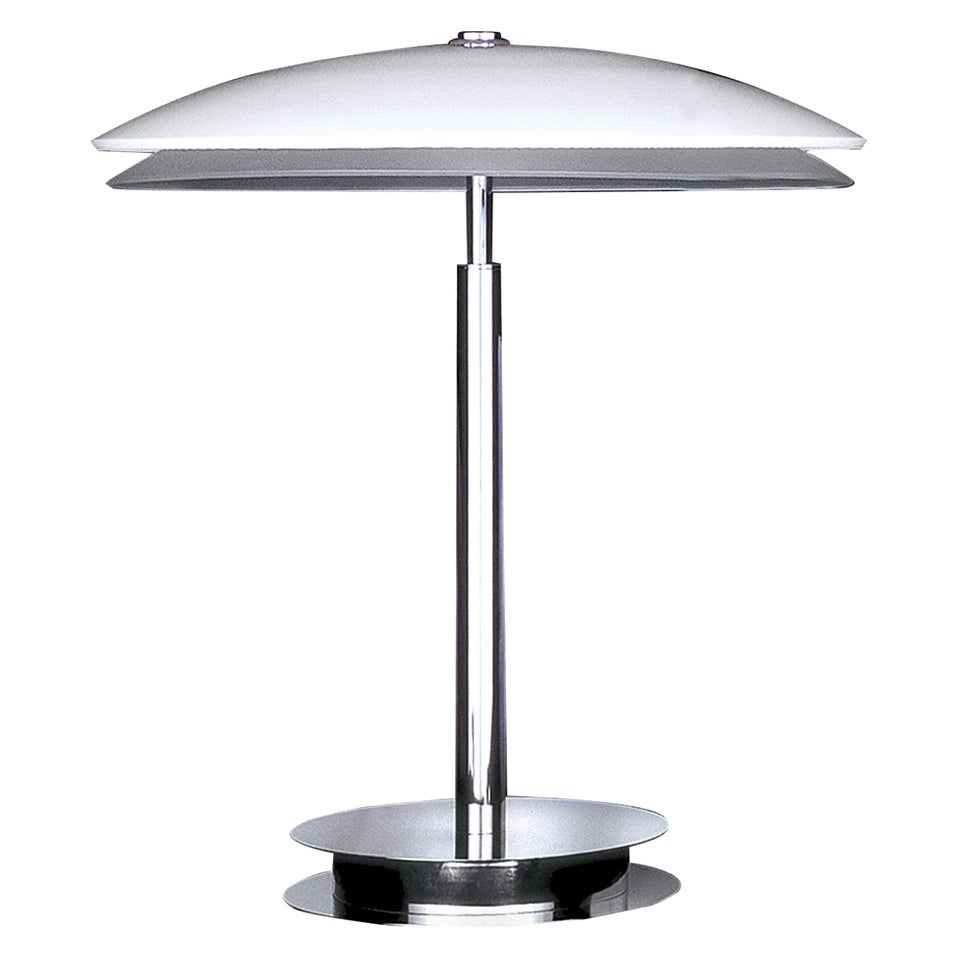 Fontana Arte 'Bis/Tris' Table Lamp in Chrome & Glass