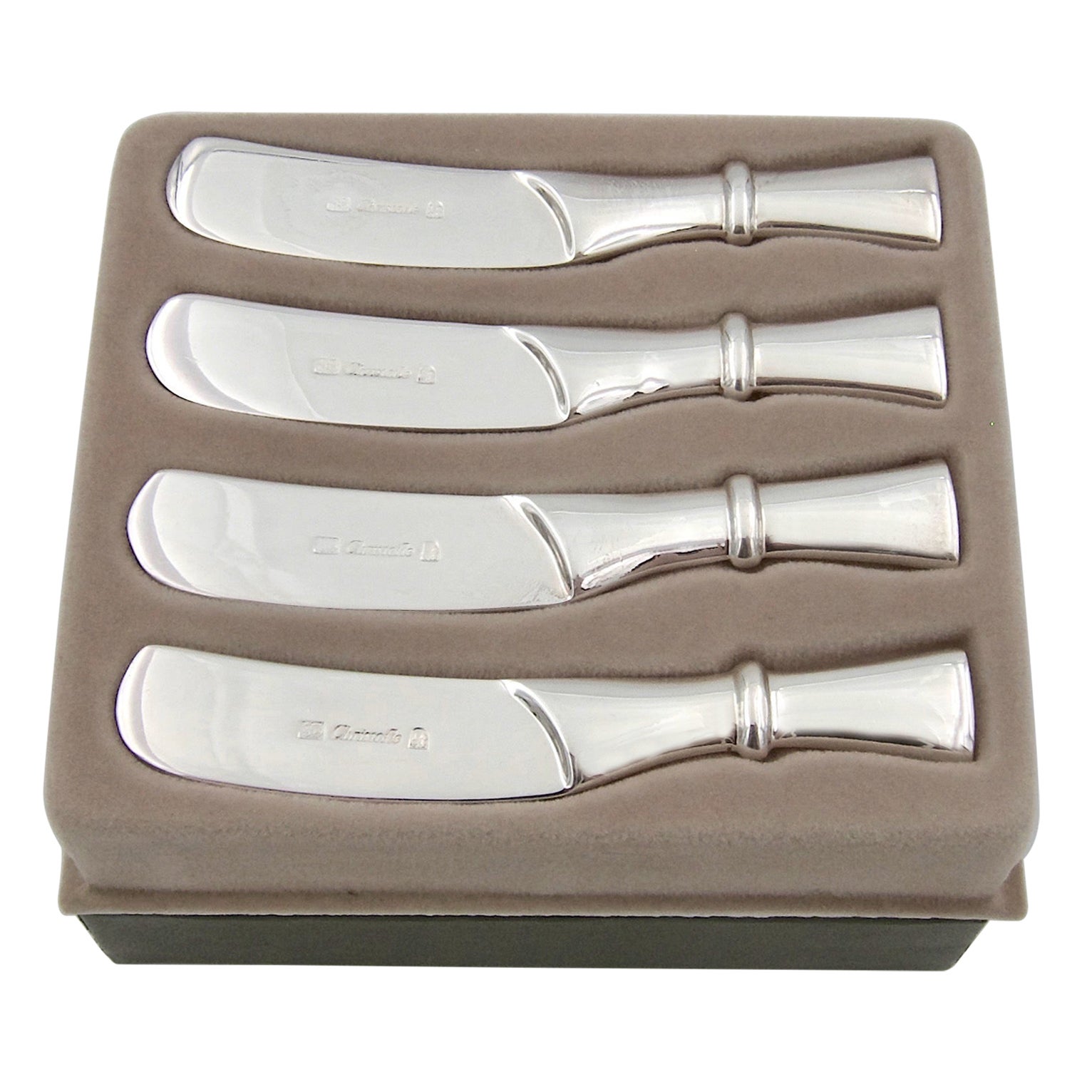 Set of Christofle Silver-Plated Butter Spreader Knives