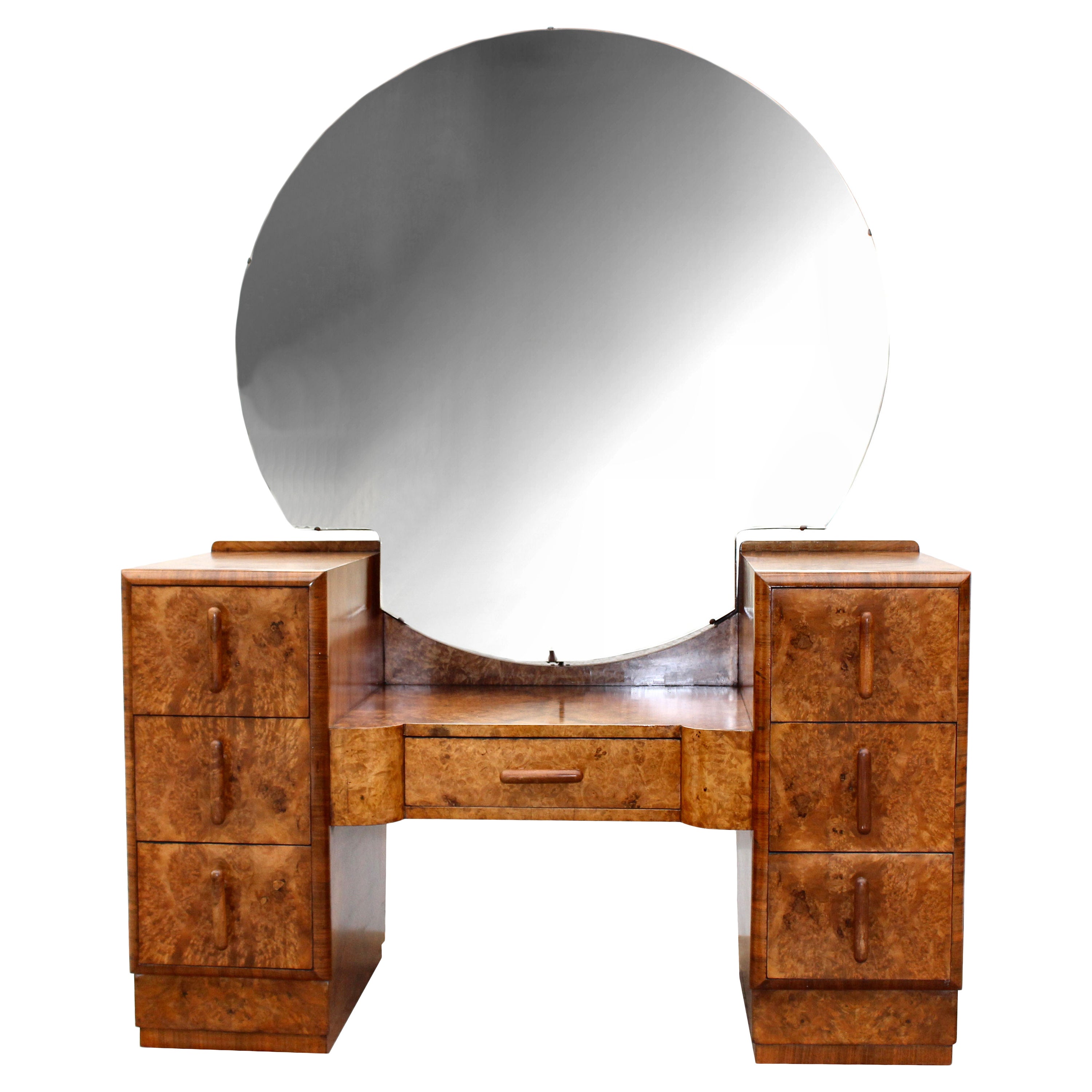 Art Deco Burr Walnut Dressing Table, c1930