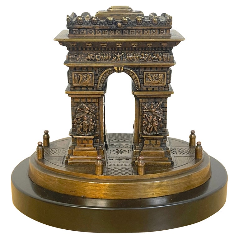 Diminutive Grand Tour Bronze Architectural Model of the Arch de Triumph For Sale