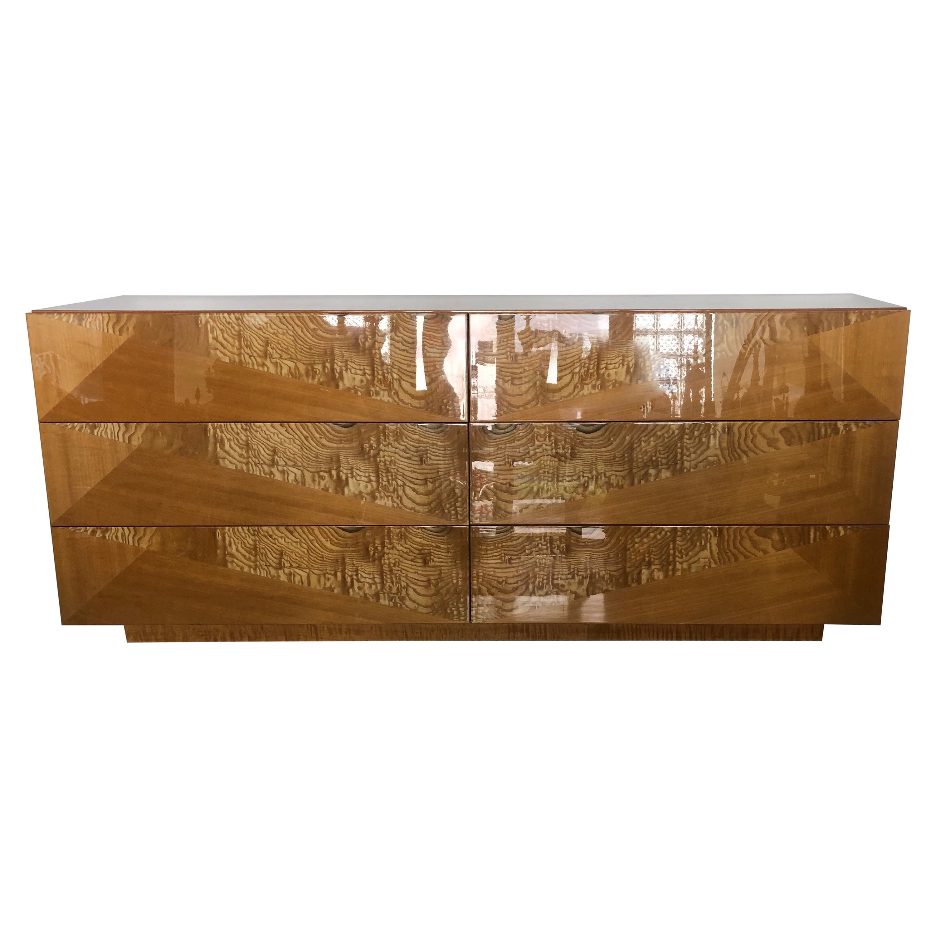Giorgio Collection Exotic Wood Dresser in High Gloss Finish
