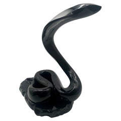 Rare Black Glass King Cobra by Loredano Rosin