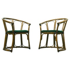 Mid-Century Modern French Riviera Bamboo Armchairs, 1960s