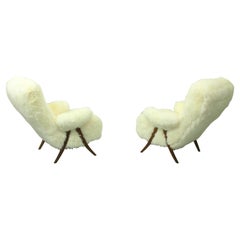 Pair of Model 105 Lounge Chairs by Theo Ruth for Artifort, 1950s