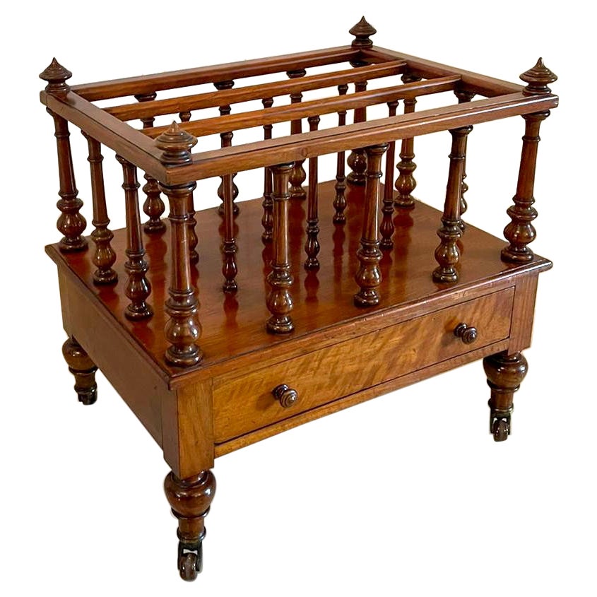 Quality Antique Victorian Figured Walnut Canterbury For Sale