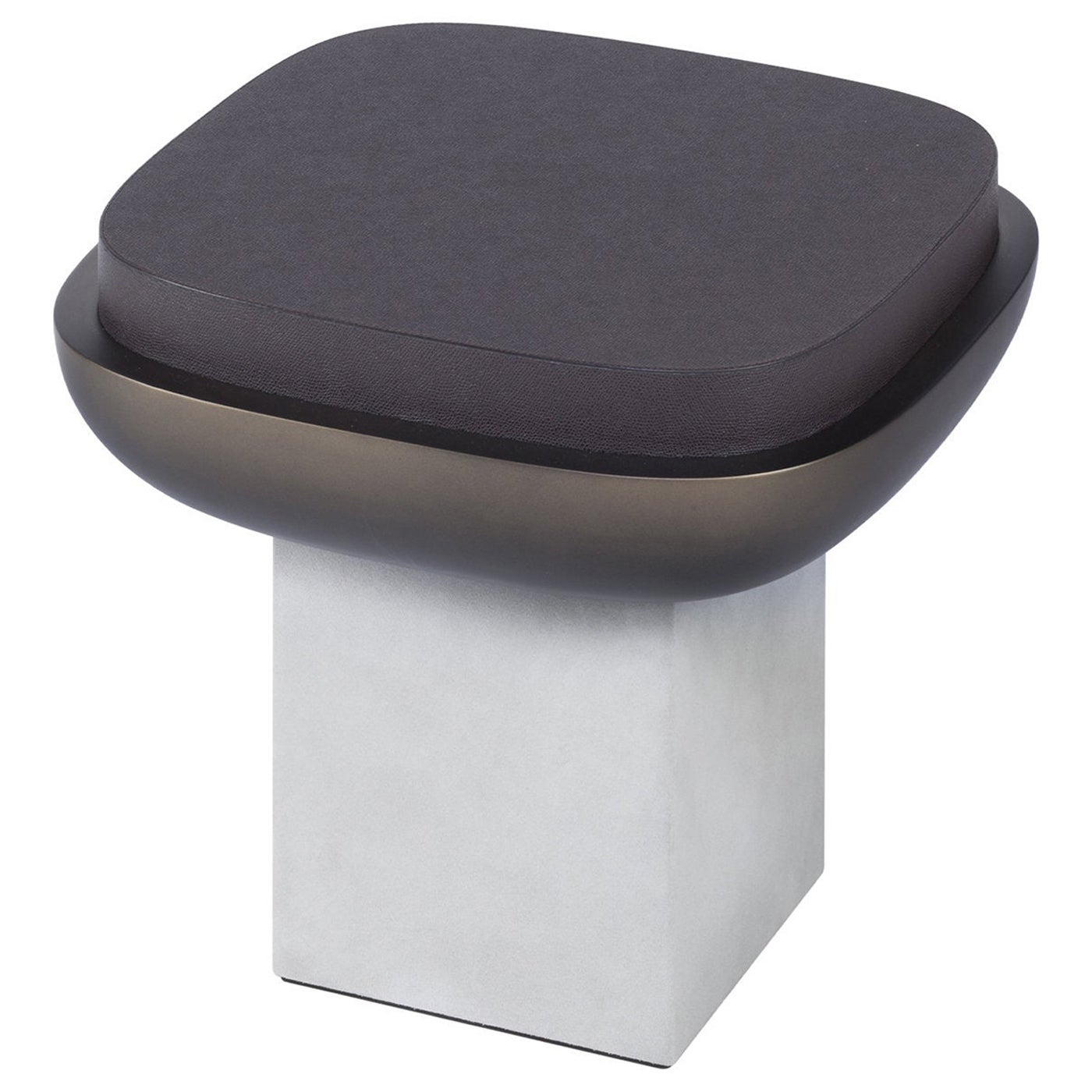 Contemporary Square Leather Stool, Olympia, Stephane Parmentier for Giobagnara