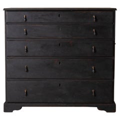 Antique Chest of Drawers Writing Desk Top Black English 18th Century England