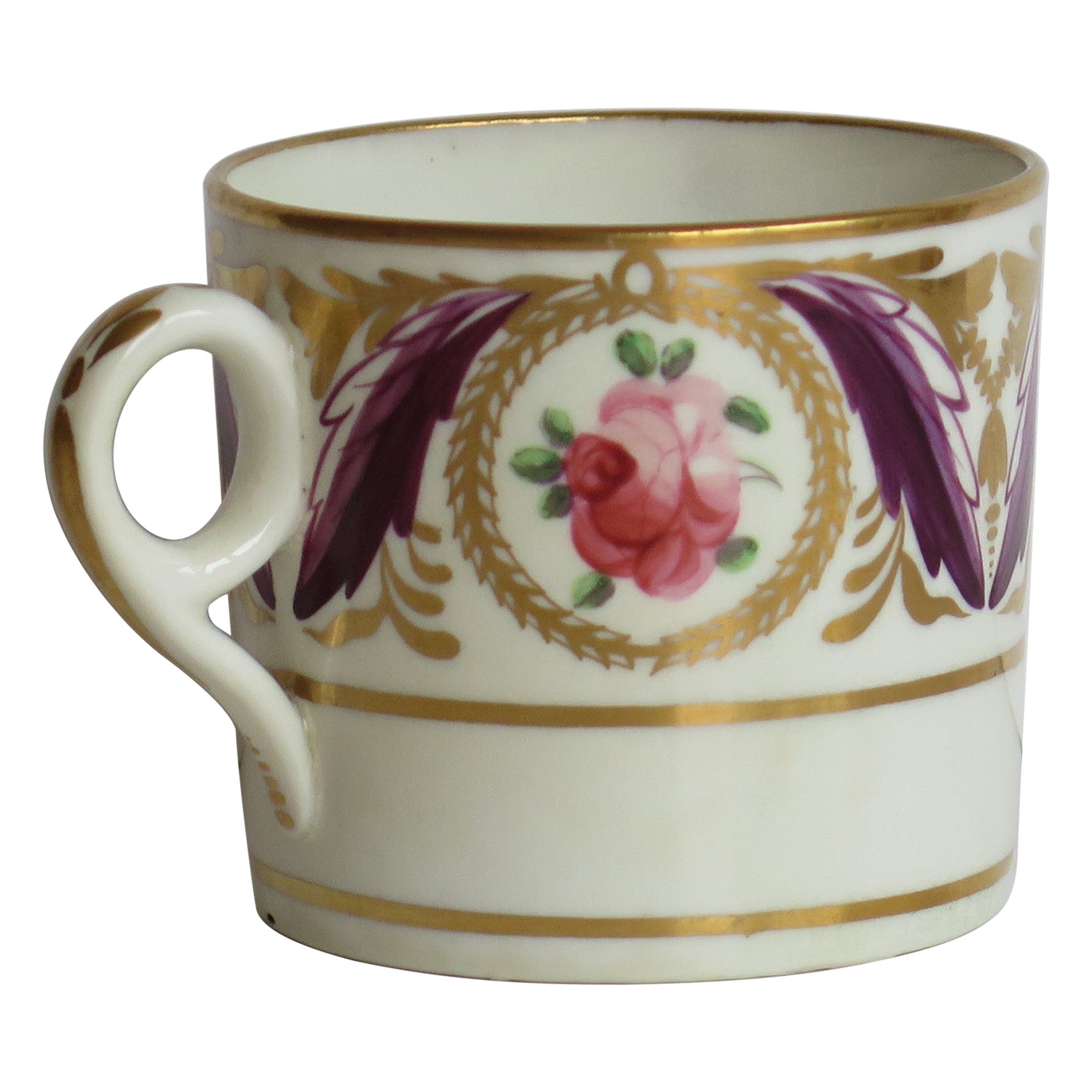 George 111 Minton Porcelain Coffee Can Hand Painted in Pattern 791, Ca 1805