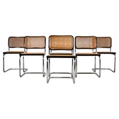 Black Dinning Style Chairs B32 by Marcel Breuer Set 6