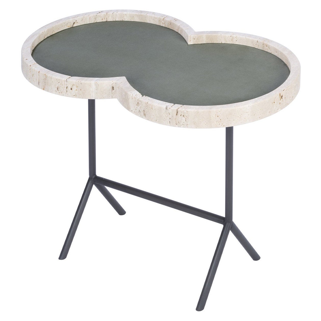 Occasional Table With Travertine Top, Eight, Stephane Parmentier for Giobagnara For Sale