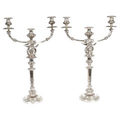 Antique Pair 26inch George III Three Light Candelabra Matthew Boulton 18th C