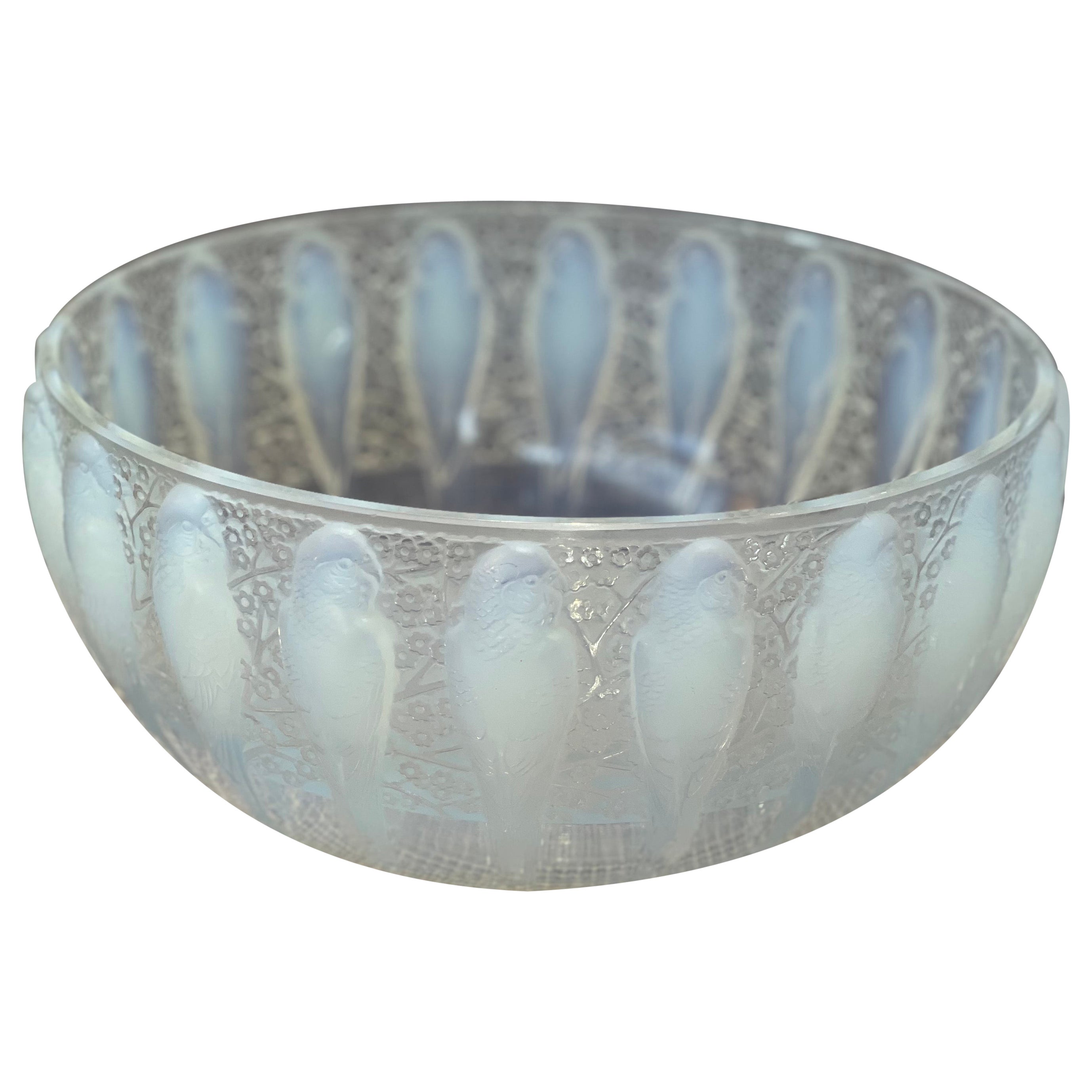 René Lalique Opalescent "Perruches" Bowl For Sale