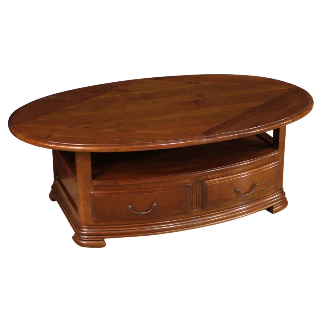 20th Century Cherry and Fruitwood French Living Room Coffee Table, 1980