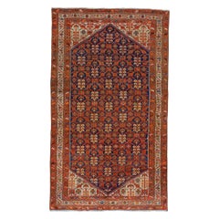 Antique Persian Fine Traditional Handwoven Luxury Wool Navy / Ivory Rug