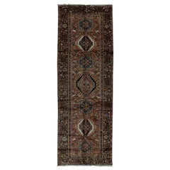 Antique Persian Fine Traditional Handwoven Luxury Wool Rust / Navy Rug