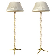 Pair of Gilt Bronze Maison Baguès Floor Lamps