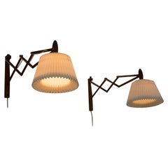 Set of Two Wall Lamps in Teak by Erik Hansen for Le Klint, Denmark, 1960s