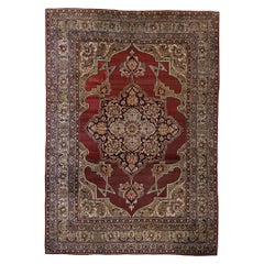   Antique Persian Fine Traditional Handwoven Luxury Wool Rust Rug