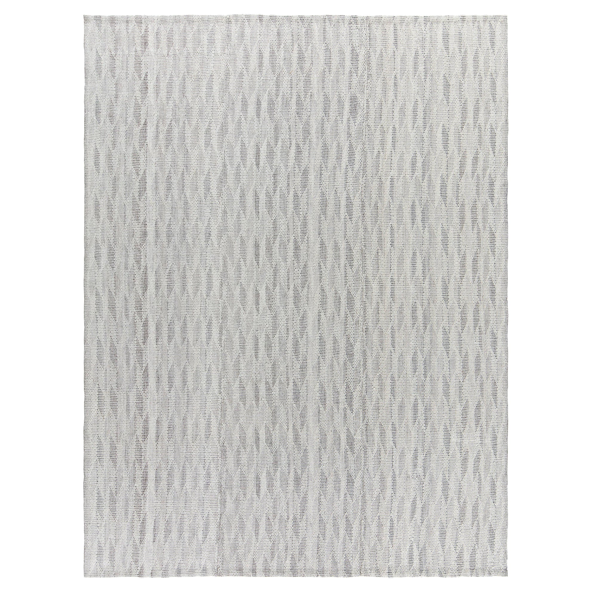 Mid-Century Modern Stil Minimalistischer Flachgewebe-Teppich mit Charmo Spearhead-Muster