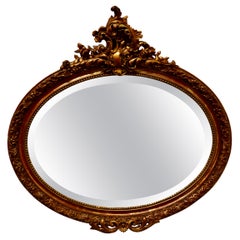 Superb Late 19th Century Regency Style Oval Gilt Mirror