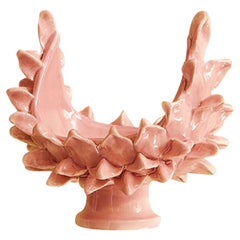 Contemporary Jean Roger Ceramic Bowl in Pink Glaze, France