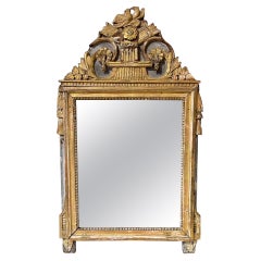 18th Century Italian Neo Classical Carved and Parcel Gilt Mirror