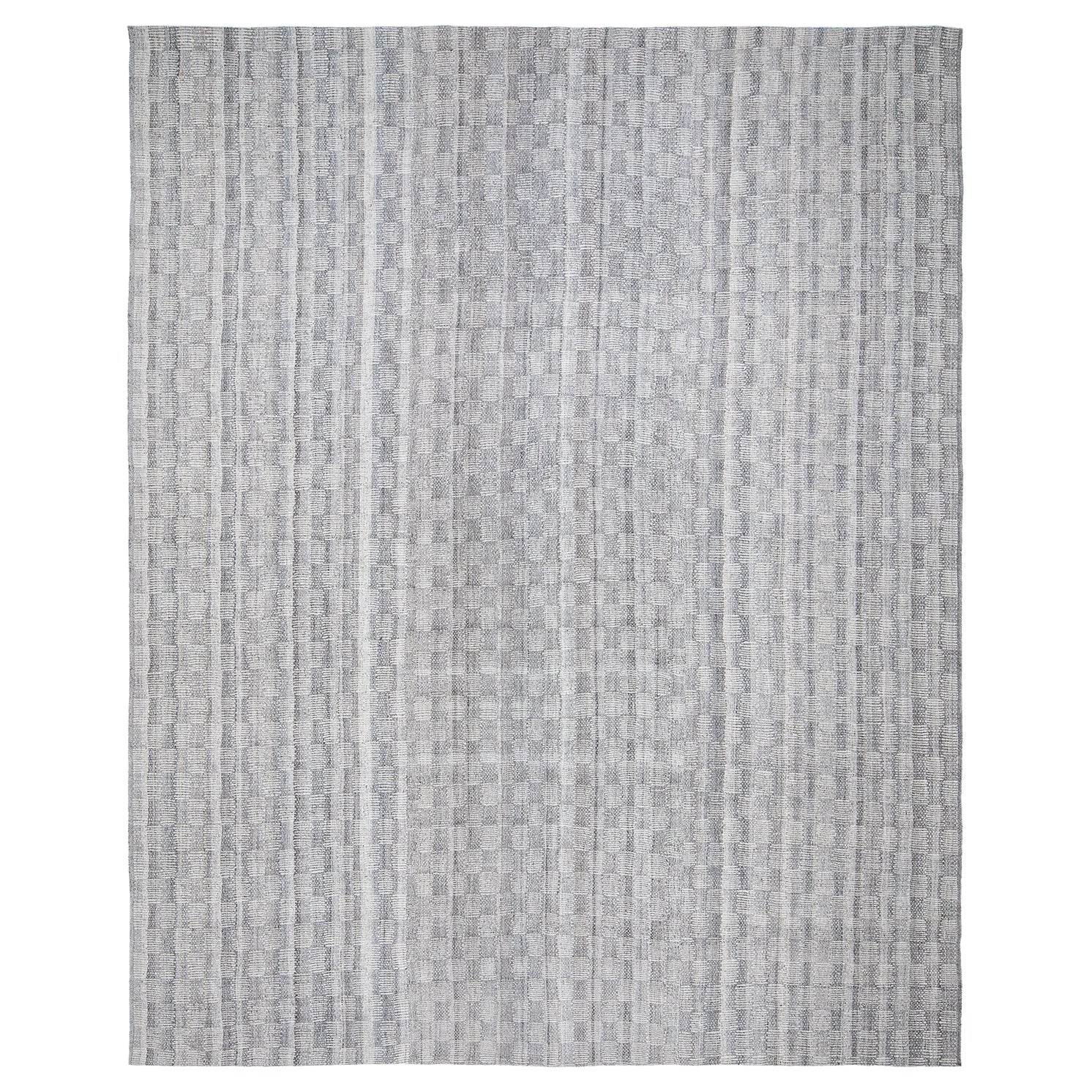 Tapis Charmo à motif minimaliste à tissage plat de style moderne du milieu du siècle dernier