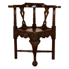 Used 18th Century Carved Oak Corner Chair