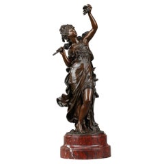 Bronze Sculpture, "Allegory of the Vine", Signed Hippolyte Moreau
