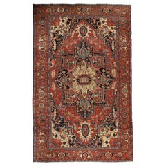   Antique Persian Fine Traditional Handwoven Luxury Wool Rust Rug