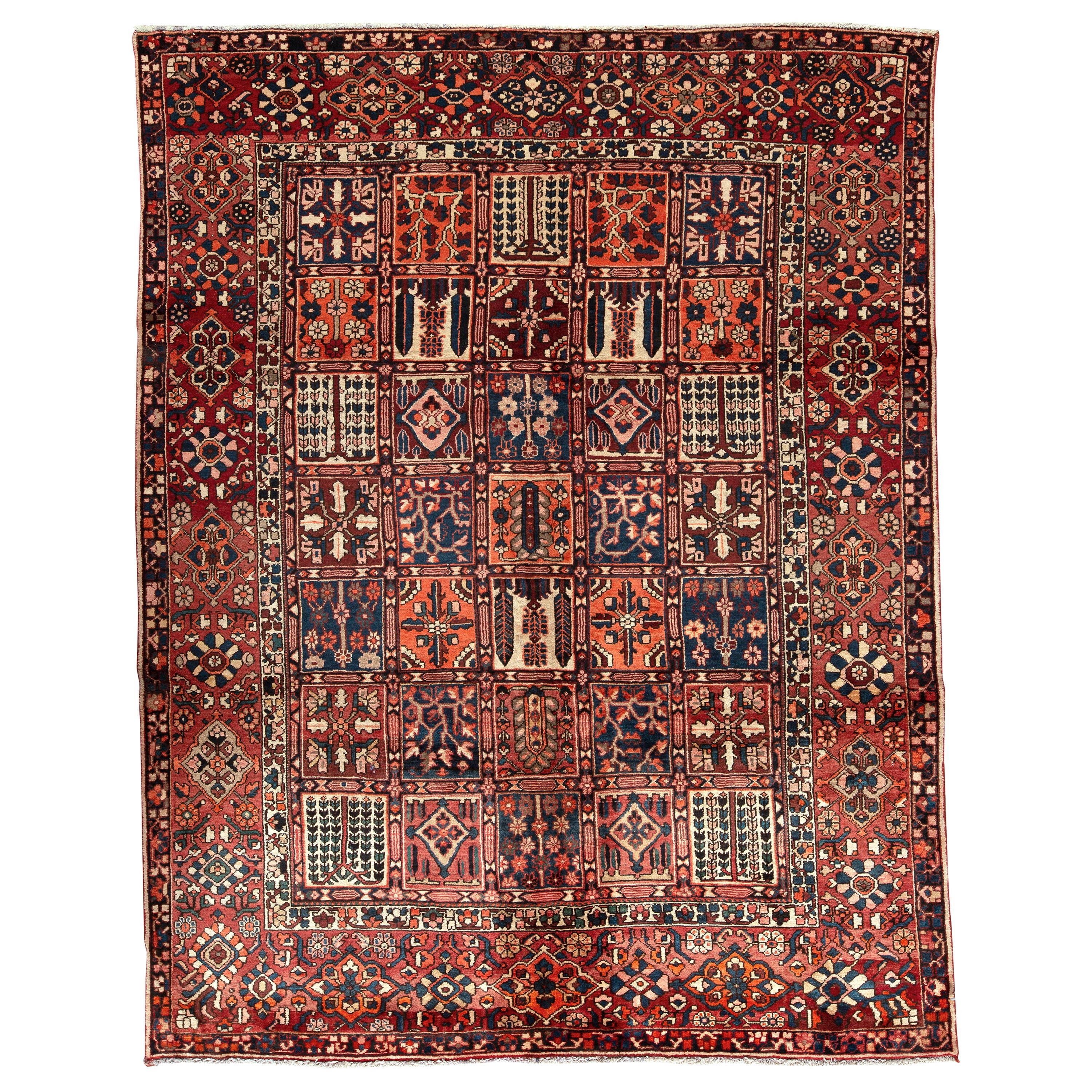 Traditional Handwoven Luxury Semi Antique Persian Wool Multi / Red