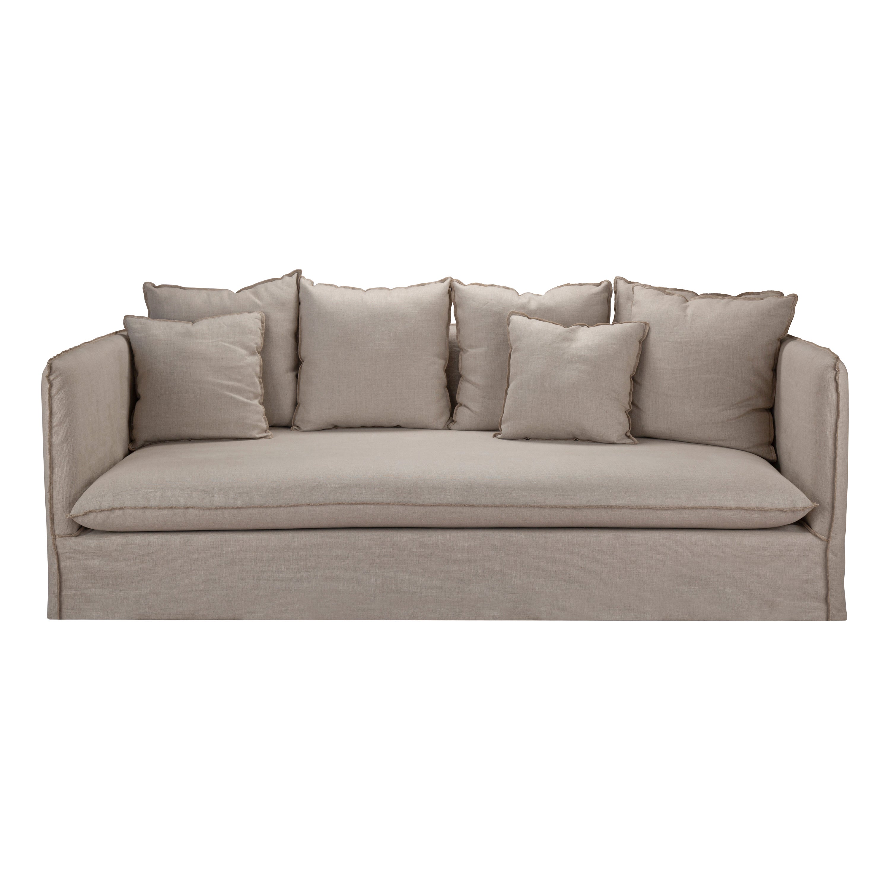 Super Comfortable Slip-on 3-Seater Sofa with Modern Upholstery Detailing