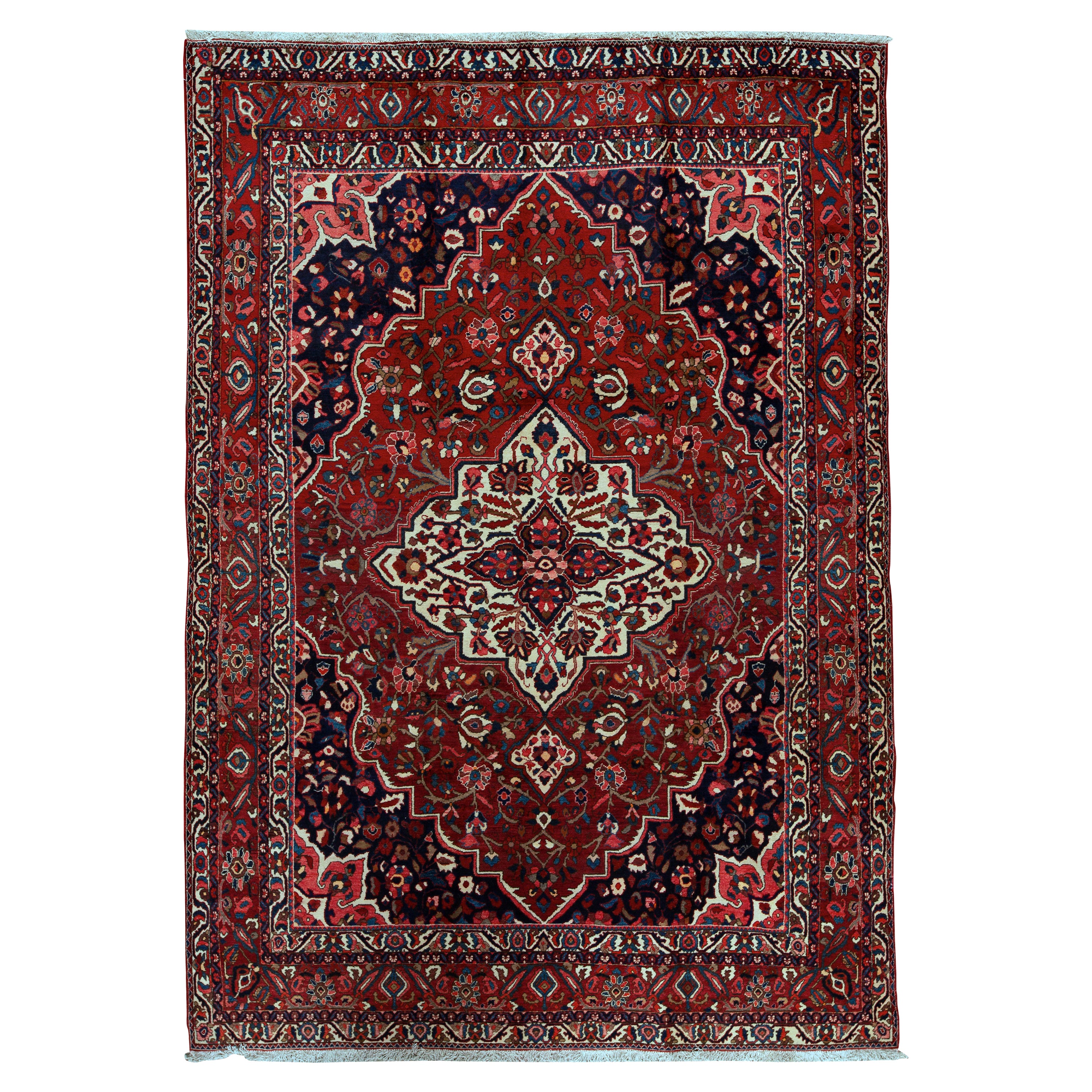  Traditional Handwoven Luxury Wool Semi Antique Persian Red / Red  For Sale