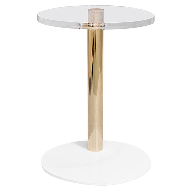 Table d'appoint étanche en acier inoxydable plaqué or pour l'extérieur