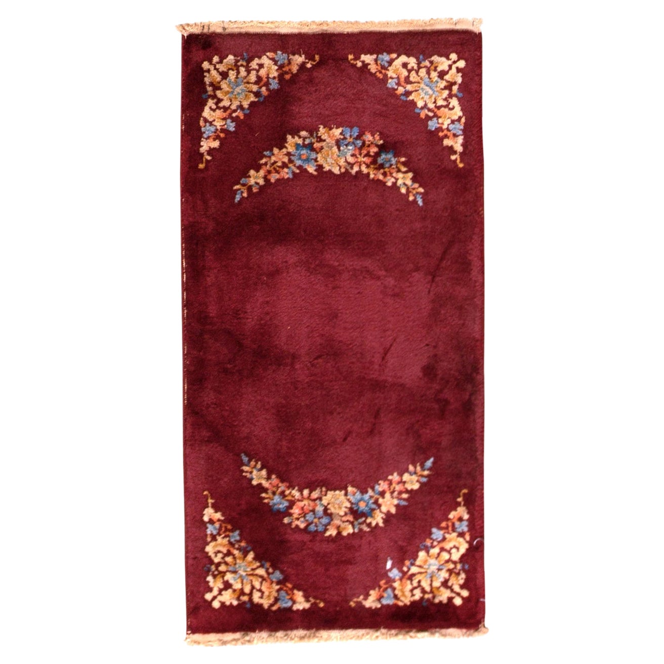 Traditional Handwoven Antique Chinese Art Deco Rug For Sale