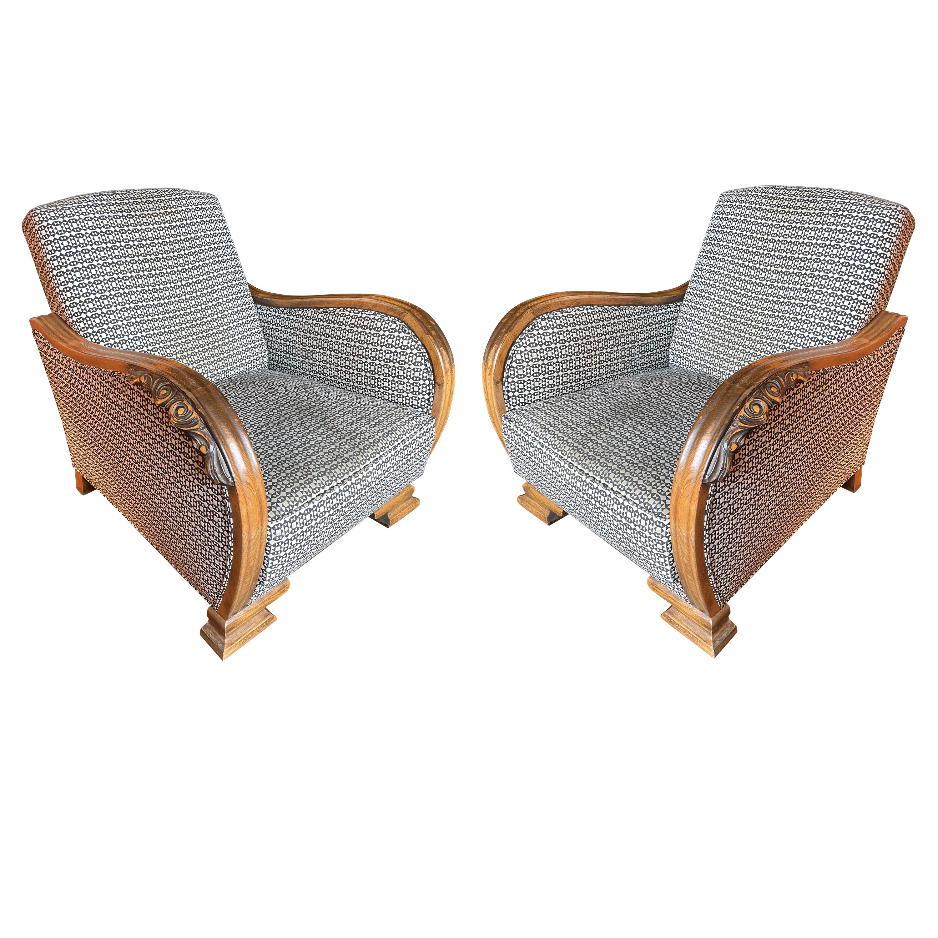 Pair of Fine 1920´s Elegant Art Deco Unique Swedish Armchairs