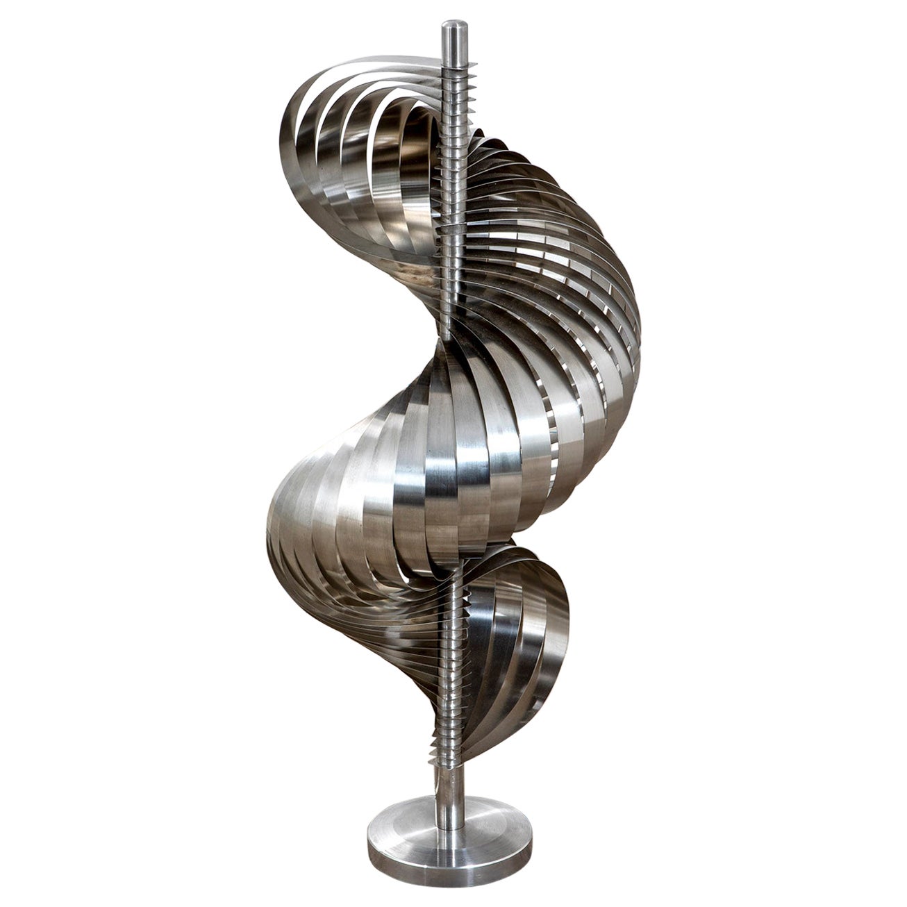 20th Century Henri Mathieu Floor Lamp Mod. Spirales Cinétiques in Aluminium '60s