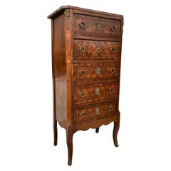 19th Century French Petite 5 Drawer Chest