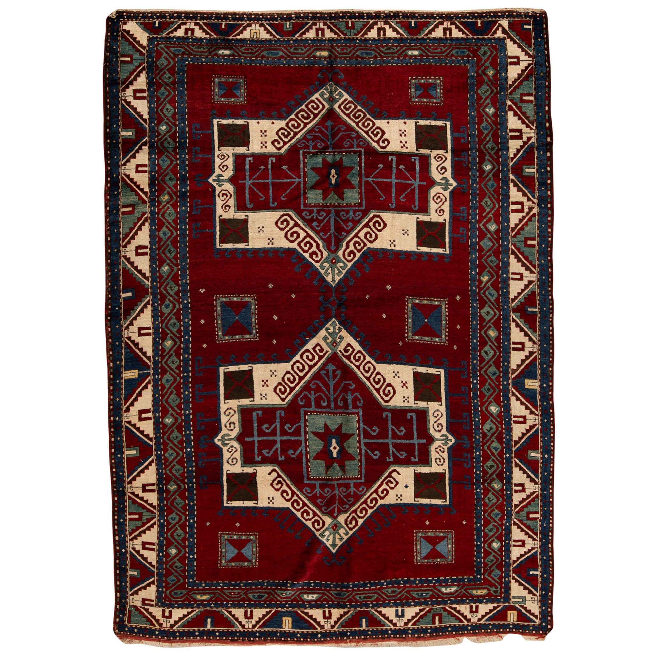 Antique Persian Fine Traditional Handwoven Luxury Wool Red / Ivory Rug For Sale