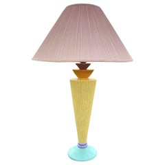 Memphis Style Postmodern Color Blocked Plaster Table Lamp, 1980's