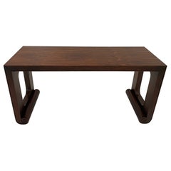 Stunning Baker Rosewood Veneer Console Table with Stylish Scrolled Feet