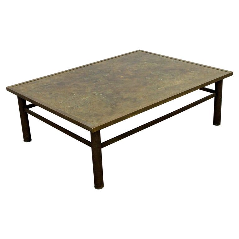  Philip and Kelvin LaVerne Bronze Classical Cocktail Table, 1960s